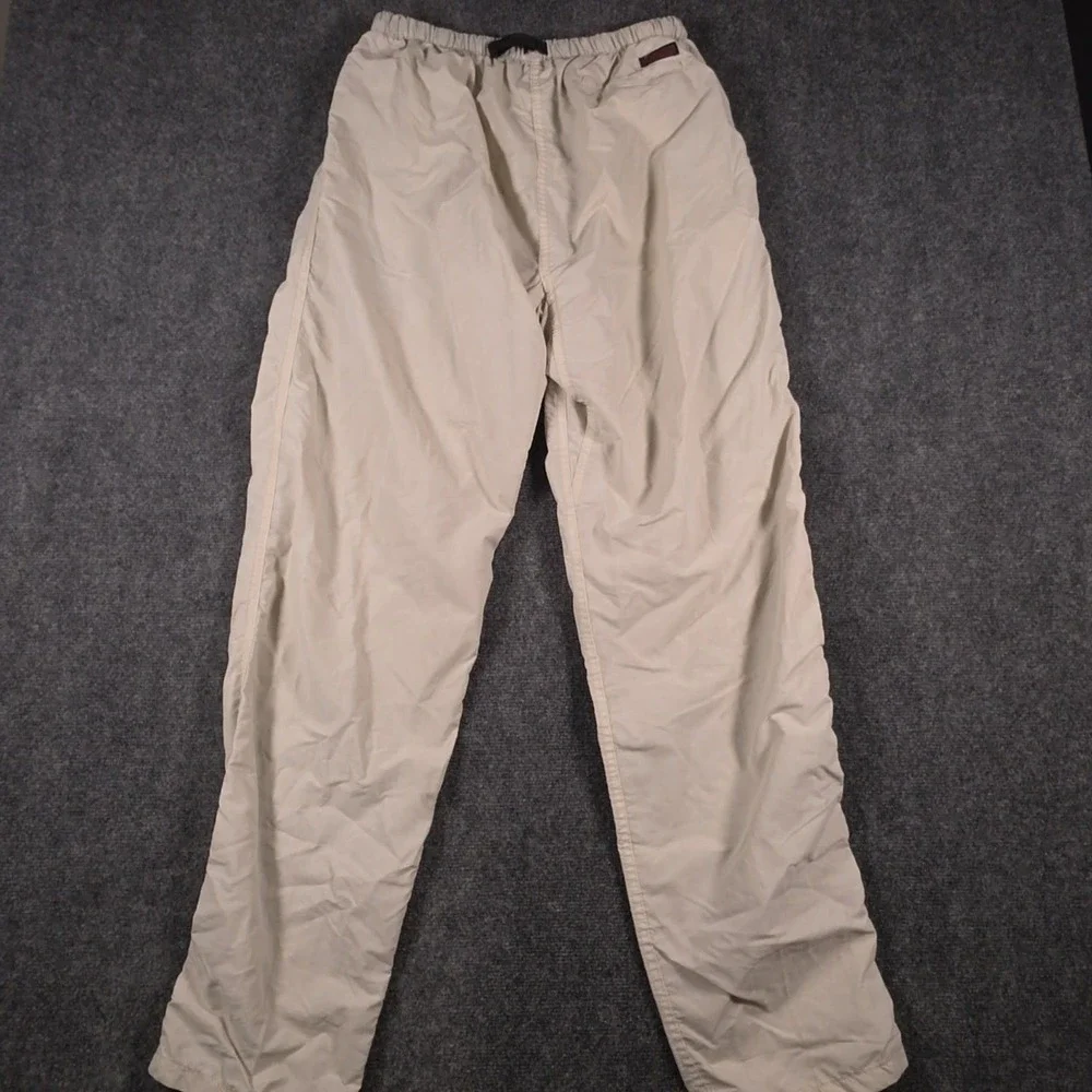 Gramicci Pants Mens M (28x33) Beige Belted Elastic Climbing Nylon USA Made READ